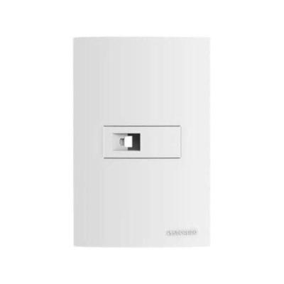 Conjunto Tomada Rj11 4x2 Linha Brava para Telefonia Branco Soprano