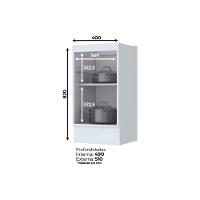 Gabinete de Cozinha Modulado Balcão Americana c/ 1 Porta s/ Tampo Branco - Henn - 4