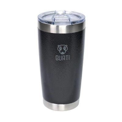 Copo Térmico 591ml com Tampa Aço Inoxidável para Bebida Quente e Fria Preto Quati