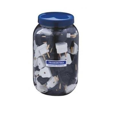 Pino Macho 2P 10A Pote com 78 Plugues para Instalações Elétricas Tramontina