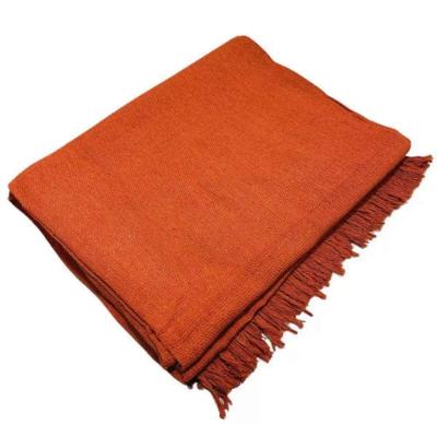 Manta para Sofá 170x220 Decorativa 100% Algodão Terracota Panos do Lar