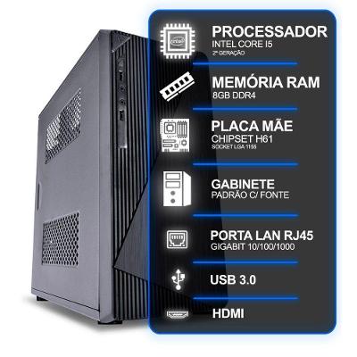 Computador Desktop Intel Core I5 2a Geração 8GB Ram sem Ssd sem Sistema Operacional
