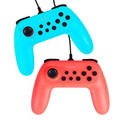 Kit 2 Controles com Fio Vinik Ns Color para Nintendo Switch com Vibração Usb 2.0 Preto