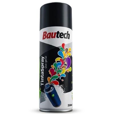 Tinta Spray Aerossol 30502 Alto Brilho Grafite 350ML para Diversas Superfícies Bautech