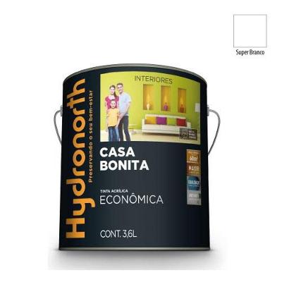 Tinta Acrílica Casa Bonita Super Branco Fosco Galão 3,6L Hydronorth