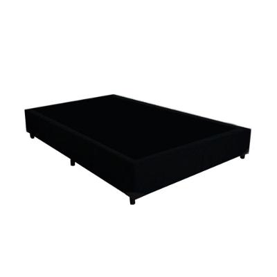 Cama Box Blindado Casal 138x188cm Suede Preto Estrutura em Madeira Eucalipto Homequeen