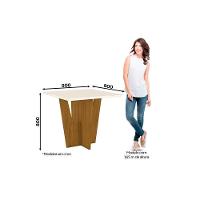 Mesa de Sala Jantar Vértice + Tampo Madeirado 90x90cm Nature/Off White - Henn - 3