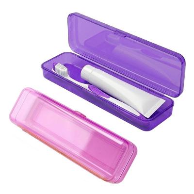 Kit 2 Porta Escova e Pasta de Dente 119979 - 3340 de Plástico para Viagem Transparente Ricca