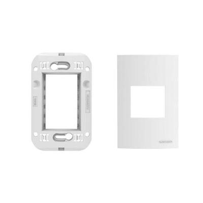 Placa 2 Módulos 4x2 2MJ com Suporte para Instalações Elétricas Branco Soprano