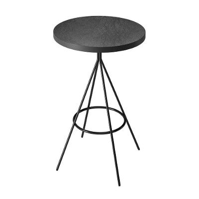 Mesa de Centro Bistrô Viena Redonda MDF Couríssimo Preto 60cm Loja Sheep