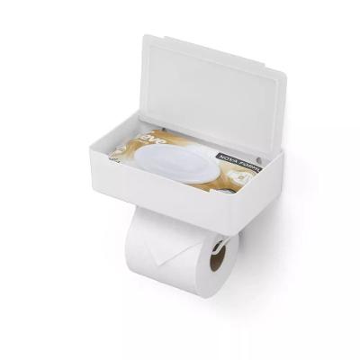 Porta Papel Higiênico Multifuncional 1329 para Lenços Umedecidos e Celular Plástico Branco Arthi