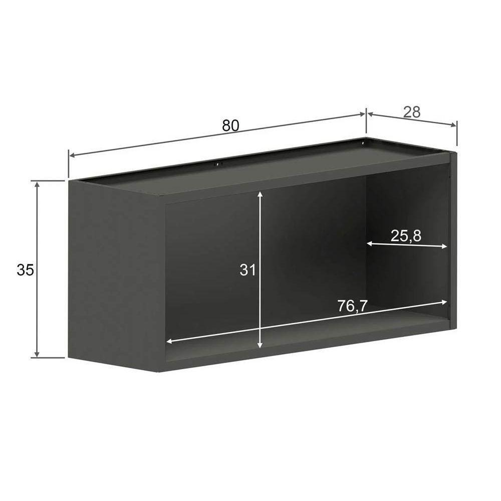 Armário Aéreo Cozinha Modulado  Estilo 7004 c/ 2 Portas Cinza/Grafite - Bertolini - 4