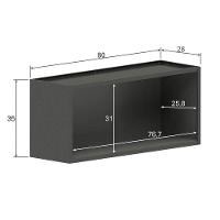 Armário Aéreo Cozinha Modulado  Estilo 7004 c/ 2 Portas Cinza/Grafite - Bertolini - 4