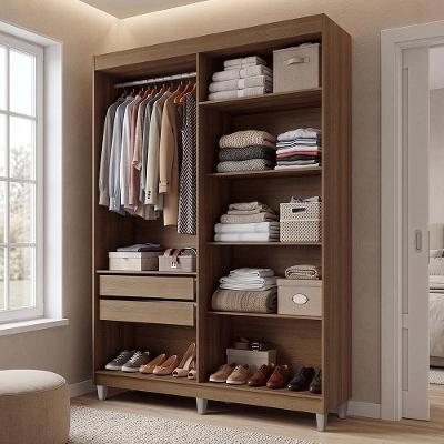 Guarda-Roupa Closet Venus 11055ZCL2G1CP 2 Gavetas MDF-MDP 121cm Rustic Madesa