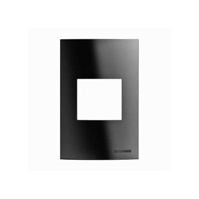 Conjunto Placa 2 Módulos 4x2 Linha Brava com Suporte Preto Soprano