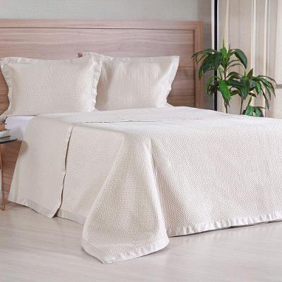 Kit Colcha Casal Satinatta 220x240cm 100% Poliéster Cetim Bege Tessi
