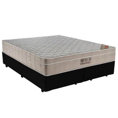 Cama Box Queen Bipartido Airtech com Colchão Pillow Top Molas Ensacadas Preto Ortobom