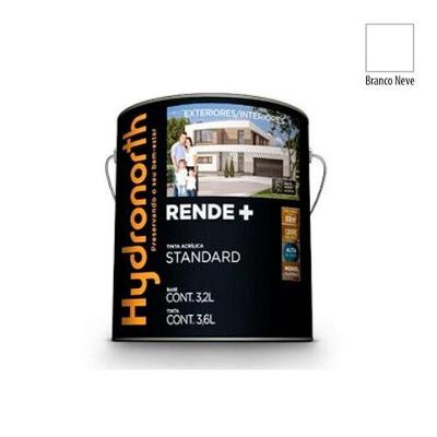 Tinta Acrílica Rende+ Branco Neve Fosco Galão 3,6L Uso Residencial e Comercial Hydronorth