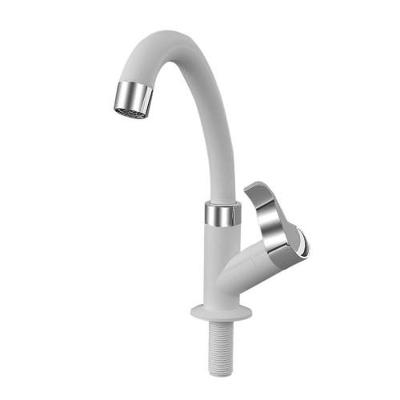 Torneira para Lavatório de Mesa Baixa Orquídea Bica Móvel Abs Branco e Cromado Socel
