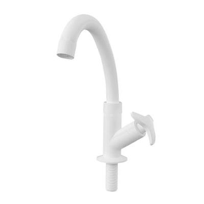Torneira para Lavatório de Mesa Baixa Dalia Bica Móvel em Plástico Abs Branco Socel
