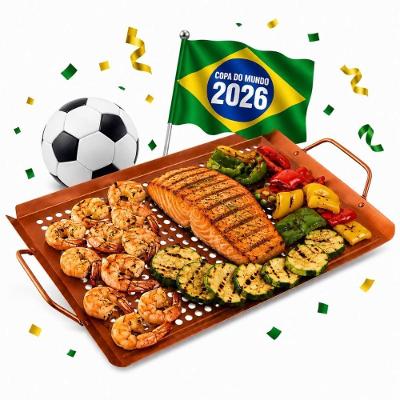 Grelha para Churrasqueira GPC81COPA em Aço Antiaderente Laranja Prana Gourmet
