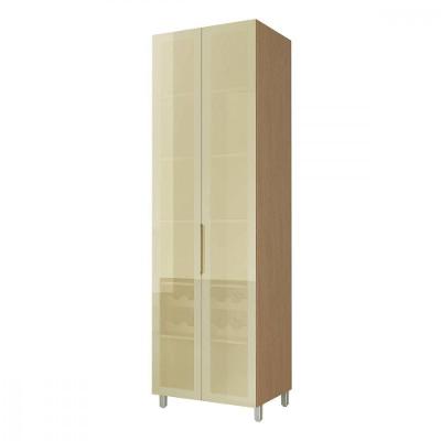 Cristaleira Infinito 2 Portas Vidro Reflecta Bronze MDF Carvalho 70cm Nesher Móveis
