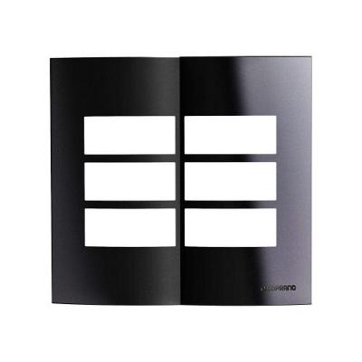 Conjunto Placa 6 Módulos 4x4 com Suporte Preto Linha Brava Soprano