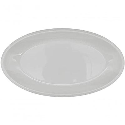 Conjunto de Pratos Ovais 2 Peças Vidro 35cm Branco para Jantar e Entradas Lehaví