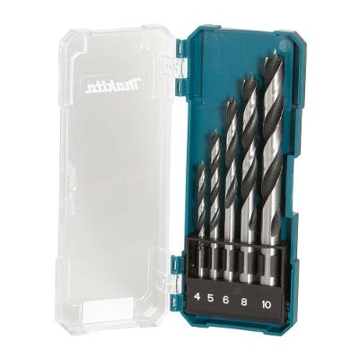 Conjunto de Brocas para Madeira D-72861 5 Peças 4-10mm em Aço de Alta Resistência Makita