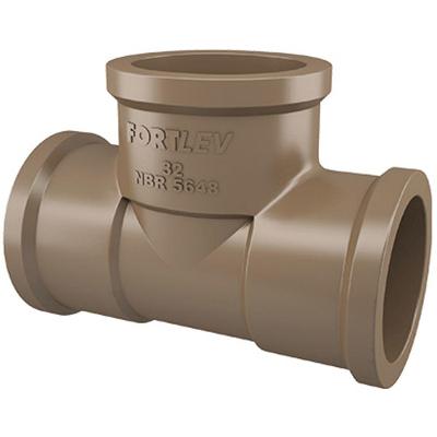 Tê 90 Soldável 25mm 10250257 para Sistema de Água Fria em PVC Marrom Fortlev