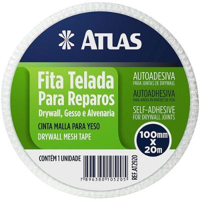 Fita Telada para Reparos em Drywall 100mm X 20m Autoadesiva de Fibra de Vidro Atlas