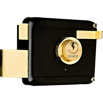 Fechadura de Sobrepor 925 para Porta Ou Portão de Madeira Ou Metálico Preto Silvana