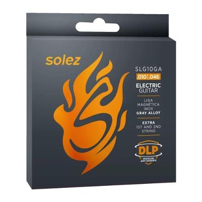 Encordoamento para Guitarra SLG10 GA .010-.046 Inox com Cordas Extras Solez Strings