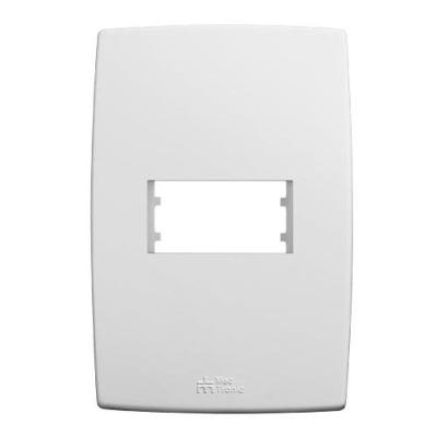 Espelho 4x2 1 Módulo Horizontal Linha Mec Plus Branco para Interruptor Mec Tronic