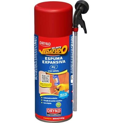 Espuma Expansiva de Poliuretano Vedatudo para Fixação e Isolamento Amarelo Dryko