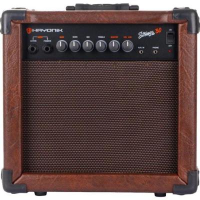 Cubo para Violão Strings 30 Amplificador 30W com Entradas Ativa e Passiva Preto Hayonik