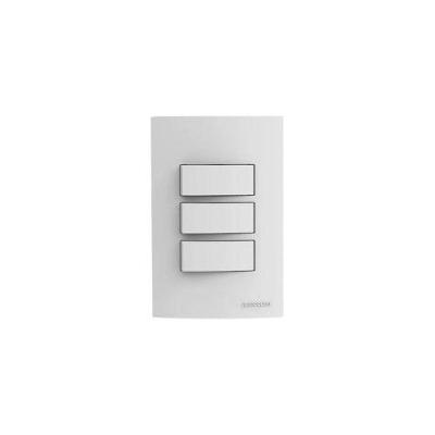 Conjunto 3 Interruptores Simples 10A 250V Linha Brava Branco Soprano