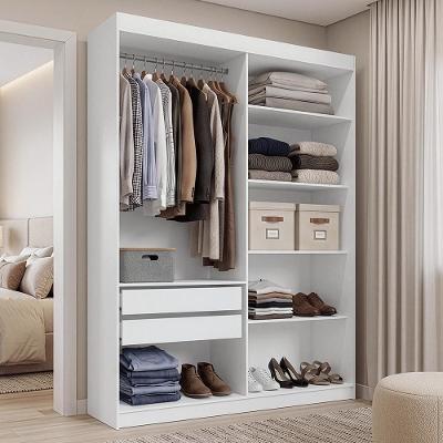 Guarda-roupa Closet Venus 110509CL2G1 2 Gavetas MDP 121cm Branco Madesa