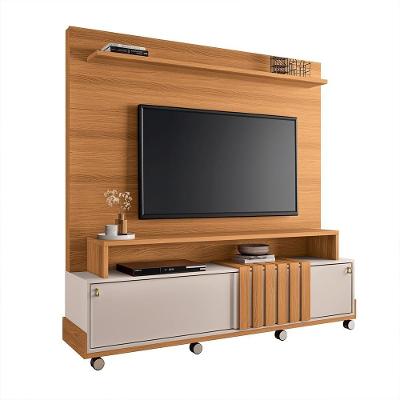 Home Painel Bold G26 para TV Até 65 Polegadas 180cm Portas Deslizantes Cinamomo-off White Gran Belo