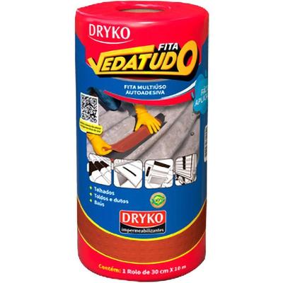 Fita Adesiva Impermeável Vedatudo Terracota para Telhados e Rufos 30cm X 10m Dryko
