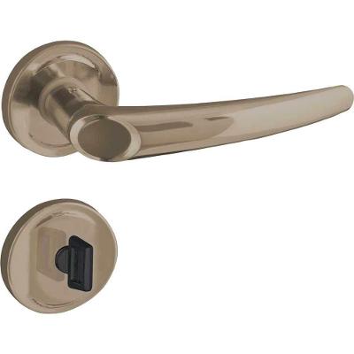 Fechadura 2800-63 para Porta de Banheiro Acabamento Bronze Latonado com Chave Joy