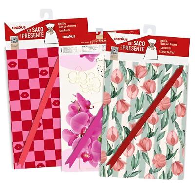 Kit Saco de Presente Feminino 50x70cm 1 Unidade Colorido Cromus