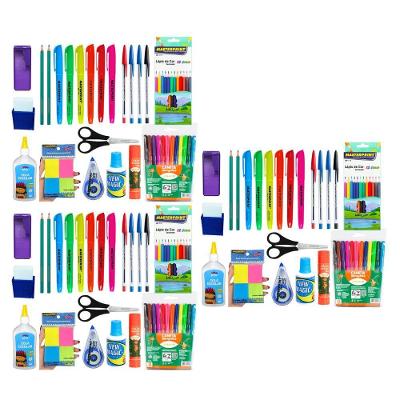 Kit Material Escolar 47 Itens Oem para Ensino Fundamental e Médio com Canetas e Lápis