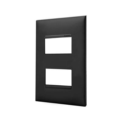 Placa 4x2 para 2 Postos Separados Pial Plus+ 618506PT Preto para Módulos Legrand