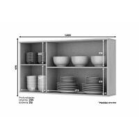 Armário Aéreo p/ Cozinha Connect 3 Portas 120cm Duna/Cristal - Henn - 3