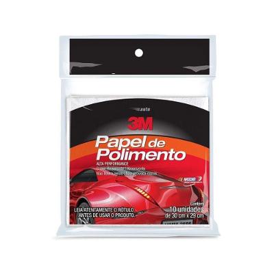 Papel para Polimento Automotivo 10 Folhas para Acabamento de Carros com Ceras e Silicones 3M Brasil