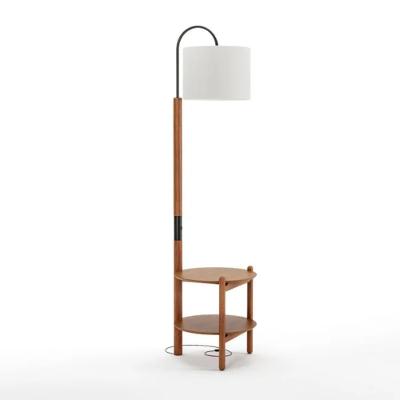 Luminária de Chão Ágatha com Mesa de Cabeceira Champagne Bivolt Seiva Cosméticos