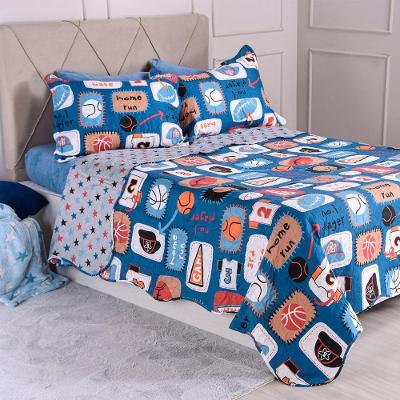 Kit Colcha Solteiro Infantil Ultra Lisse New Kids Rolinho 160x220cm Sports Bene Casa