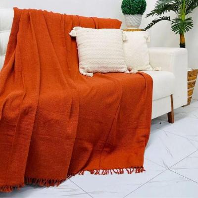 Manta para Sofá e Cama 220x170cm Decorativa Terracota Algodão 100% Panos do Lar