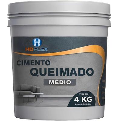 Massa Acrílica para Efeito Cimento Queimado Cinza Médio 4kg Alta Aderência Flex